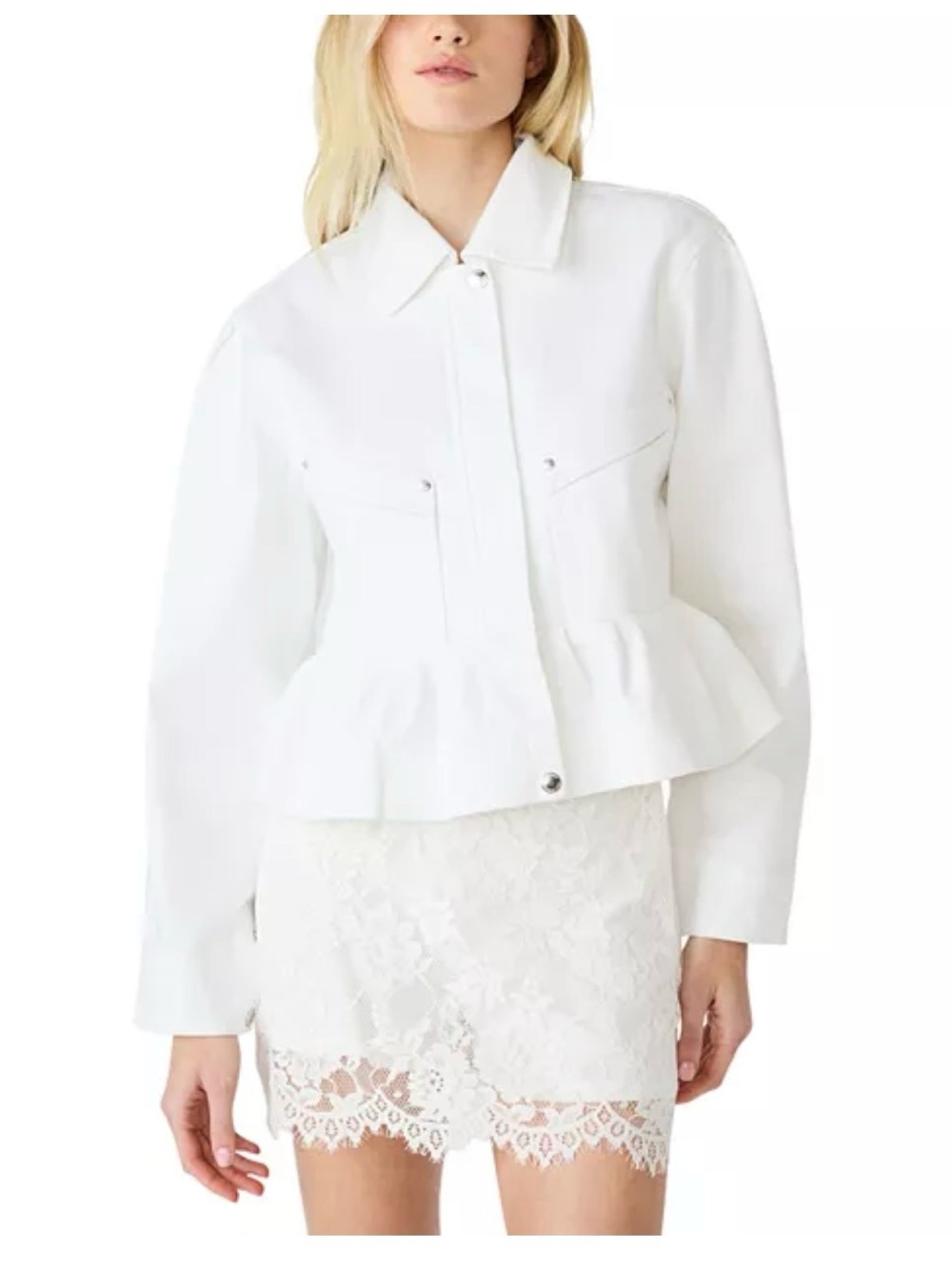 NWT Steve Madden Sloan White Jean Jacket XS